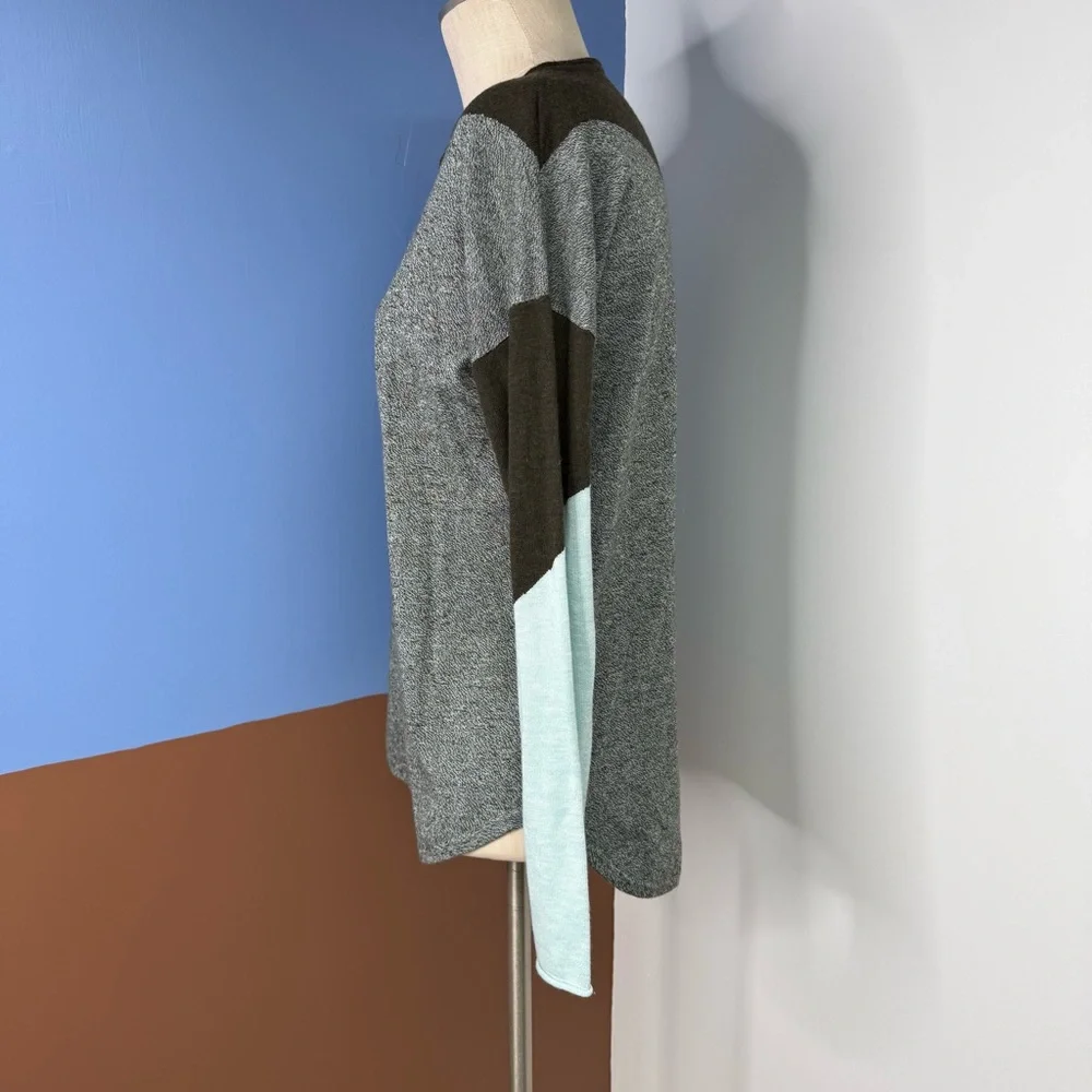 Smartwool Women's‎ Shadow Pine Colorblock Sweater Twilight Blue Heather Medium